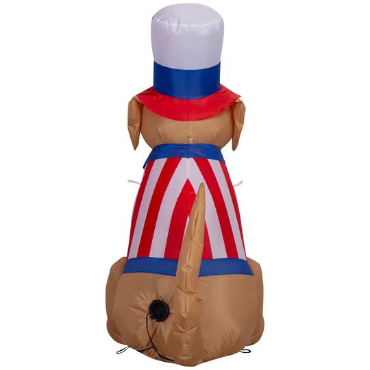 3.5ft. Airblown® Inflatable Yellow Lab Patriotic Independence Day Light Décor